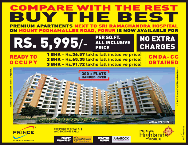 Avail buy the best apartment at Prince Highlands, Chennai Update